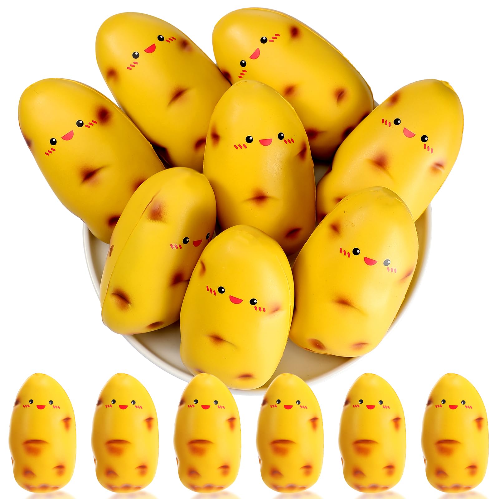 Gemscream Stress Balls for Adults Funny Inspirational Stress Reliever Squeezable Mini Foam Balls Motivational Funny Stress Relief Gifts Appreciation Gifts(12 PcsPotato)